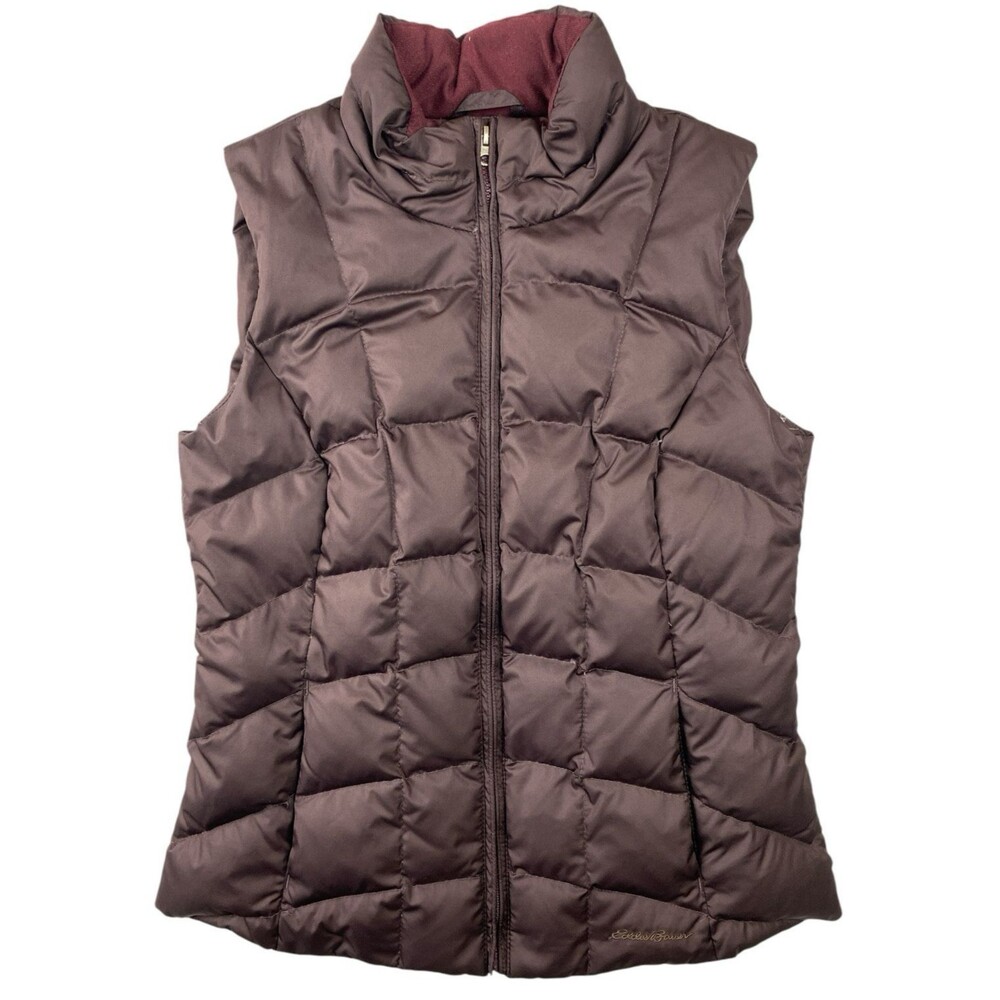 Eddie Bauer EB650 Down Puffer Vest Womens Small Maroon Lightweight Packable